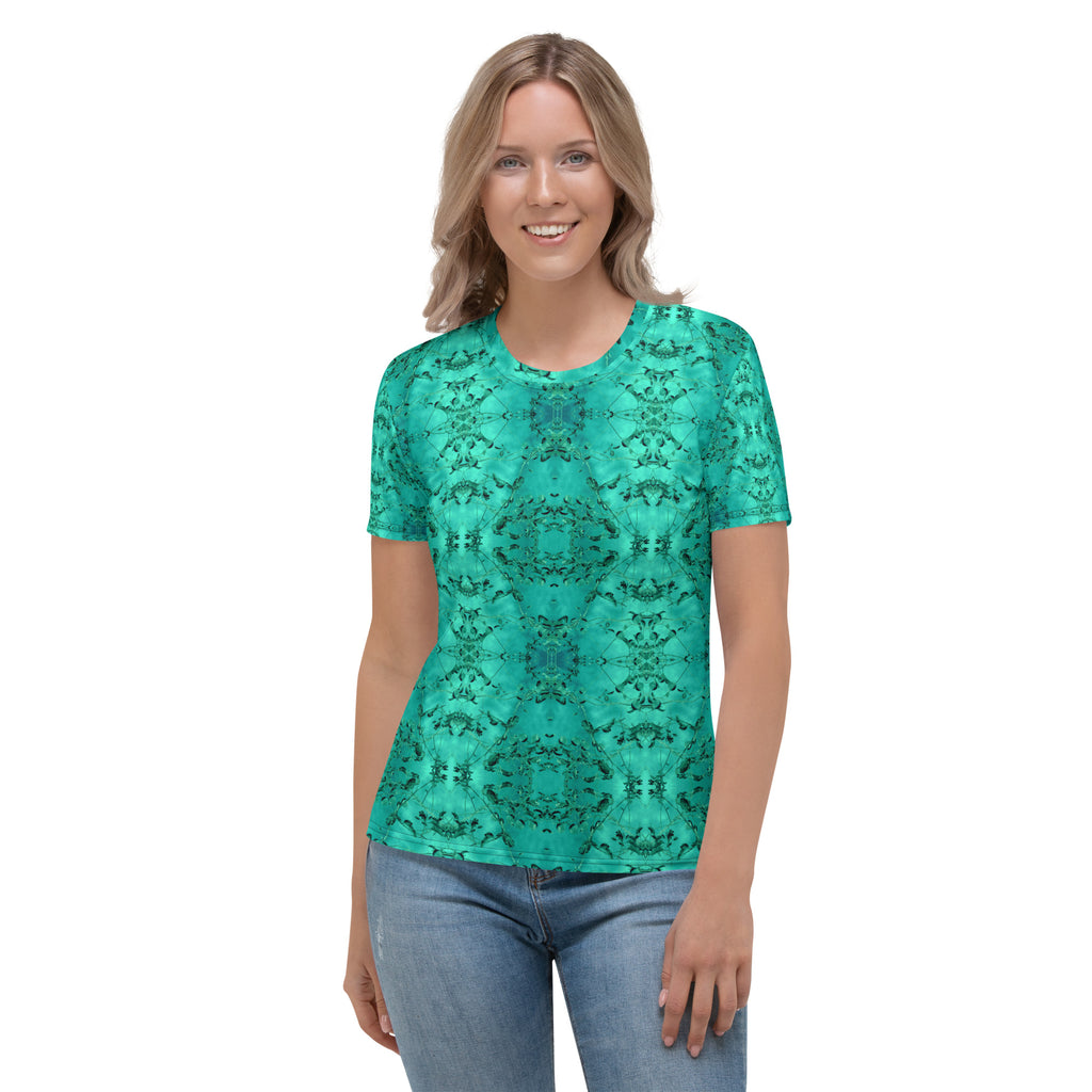 Women's Regular Fit, Four-Way Stretch Crew Neck T-Shirt, Eden, Green