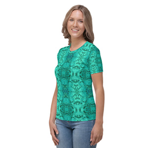 Women's Regular Fit, Four-Way Stretch Crew Neck T-Shirt, Eden, Green