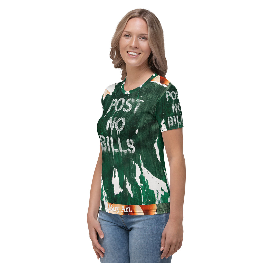 Women's Regular Fit, Four-Way Stretch Crew Neck T-Shirt, NYC Graffiti