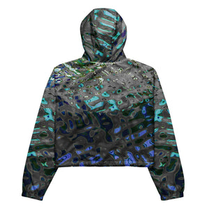 Women’s Cropped Windbreaker, Liquid Jewel