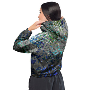 Women’s Cropped Windbreaker, Liquid Jewel