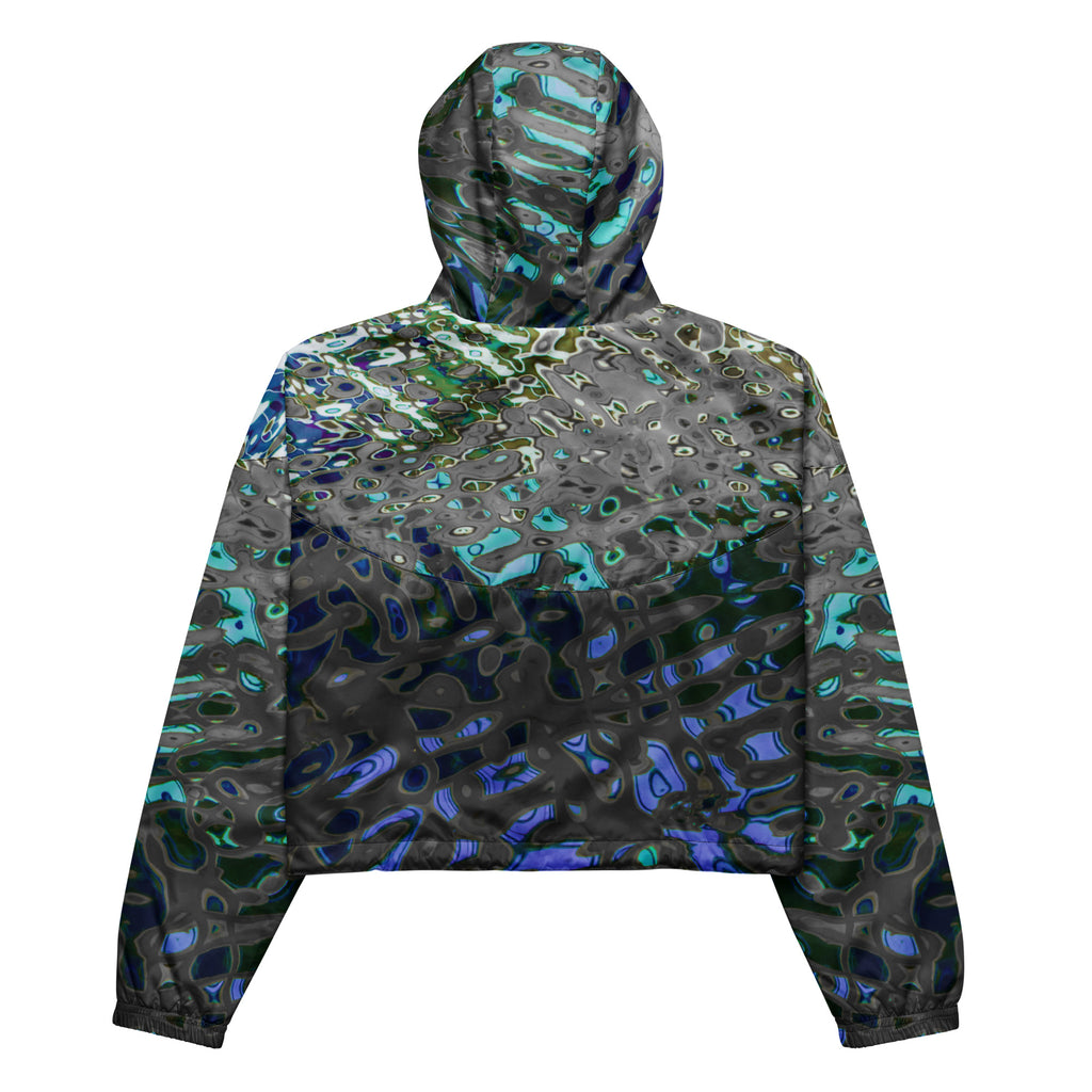 Women’s Cropped Windbreaker, Liquid Jewel