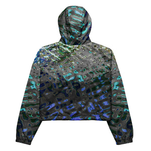 Women’s Cropped Windbreaker, Liquid Jewel