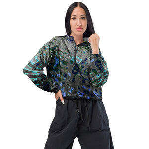 Women’s Cropped Windbreaker, Liquid Jewel