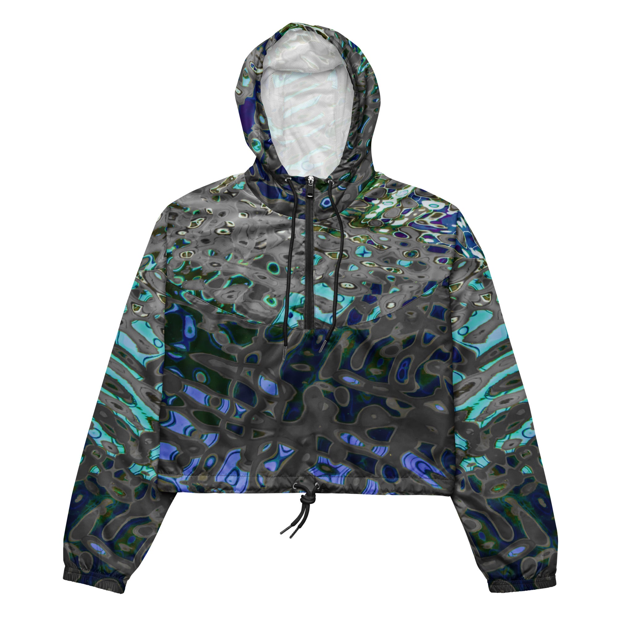 Women’s Cropped Windbreaker, Liquid Jewel