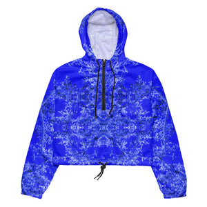 Women’s Cropped Windbreaker, Hummingbird, Blue