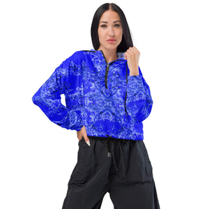 Women’s Cropped Windbreaker, Hummingbird, Blue