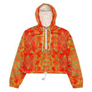 Women’s Cropped Windbreaker, Electric Lily