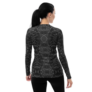 Women's Slim-Fit Rash Guard UPF 50+, Eden, Midnight