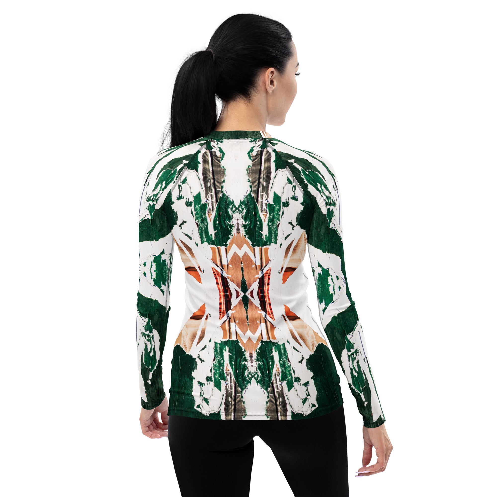 Women's Slim-Fit Rash Guard, UPF 50+, NYC Graffiti