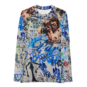 Women's Slim-Fit Rash Guard UPF 50+, Paris Graffiti