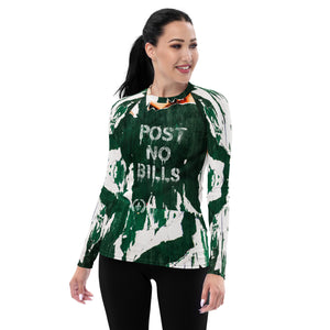 Women's Slim-Fit Rash Guard, UPF 50+, NYC Graffiti