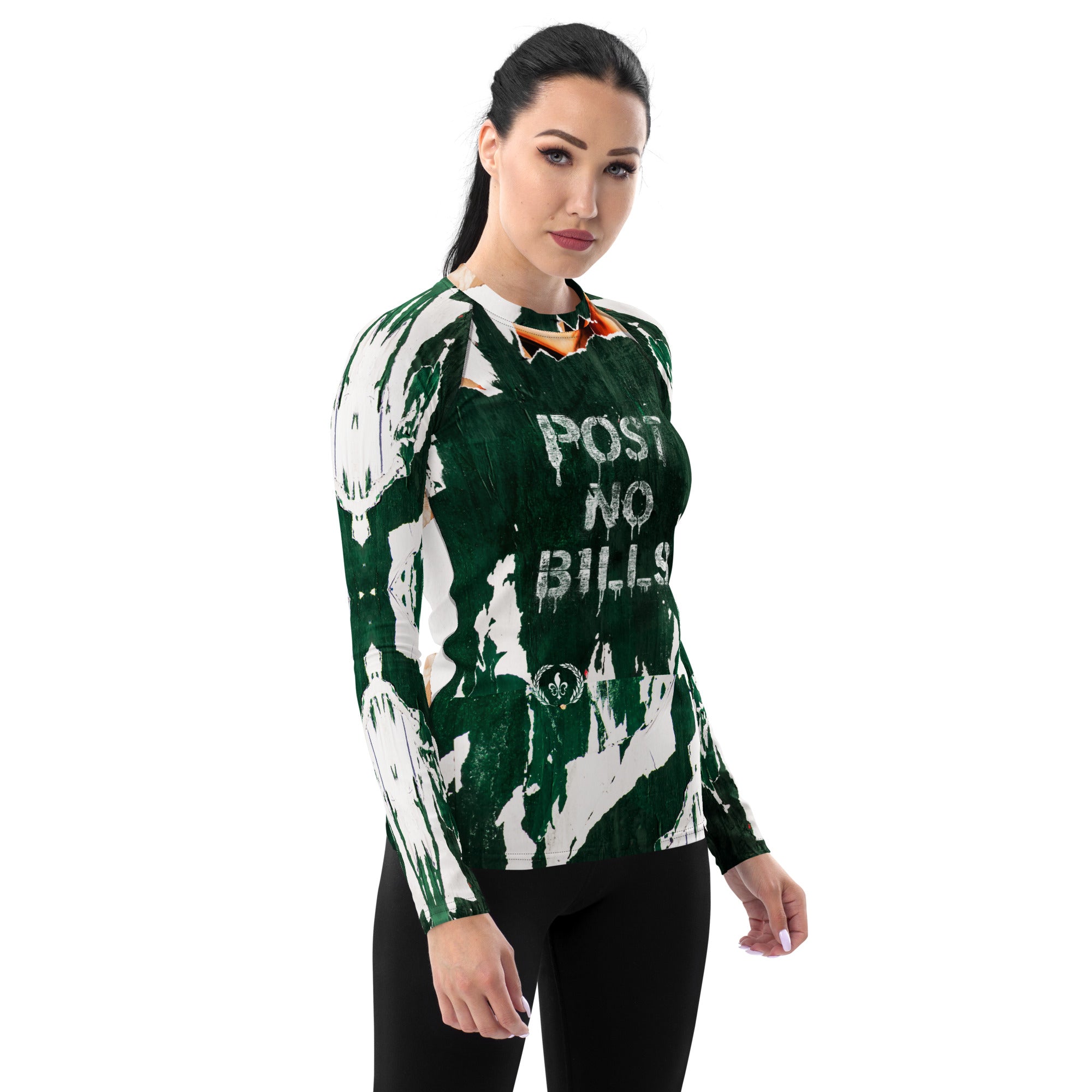 Women's Slim-Fit Rash Guard, UPF 50+, NYC Graffiti