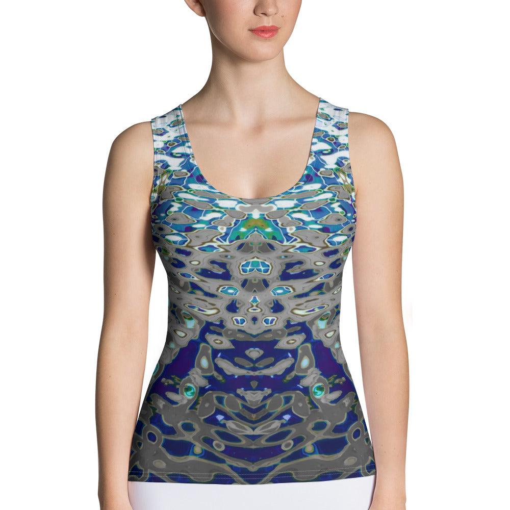 Women's Body-Hugging Tank Top, Liquid Jewel