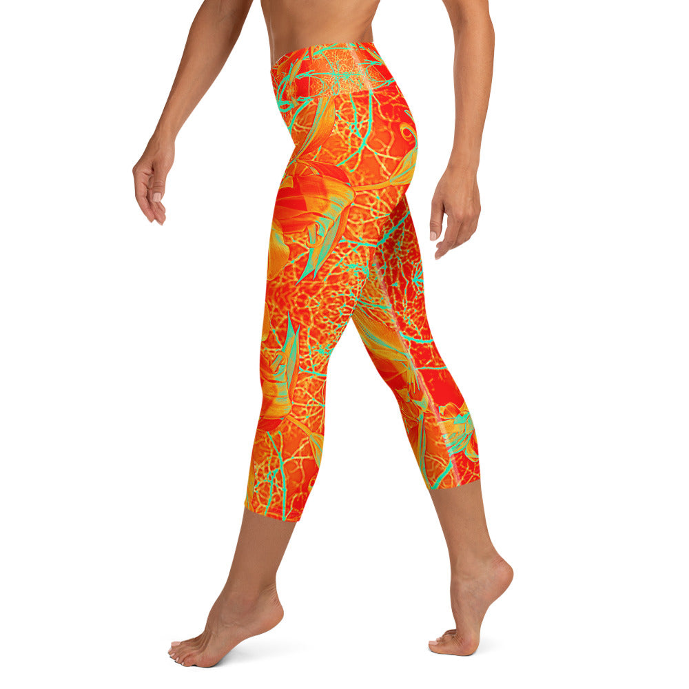 Women's Capri Leggings, Electric Lilly