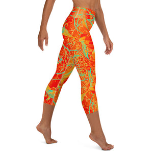 Women's Capri Leggings, Electric Lilly