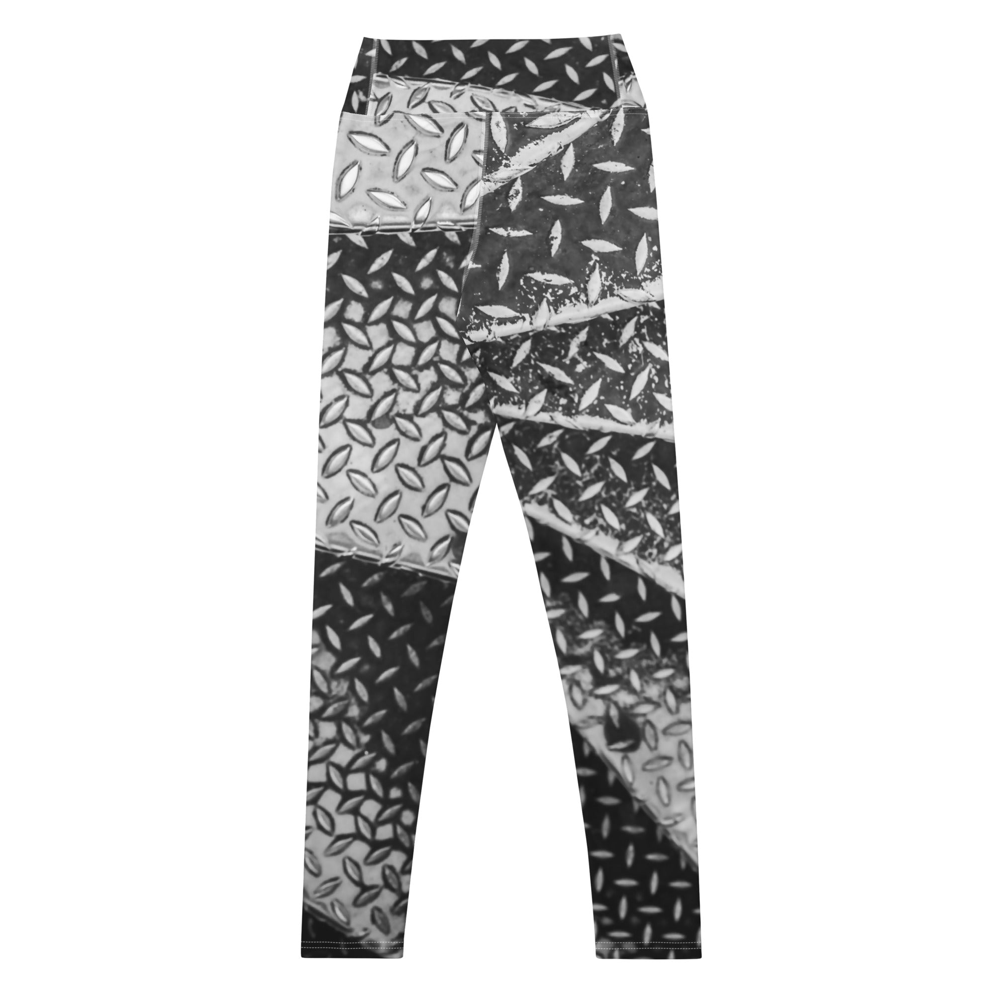 Women's High-Rise Yoga Leggings, Eiffel Tower Diamond Plate