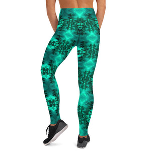 Women's High-Rise Yoga Leggings, Cannabis Collection 2, Green