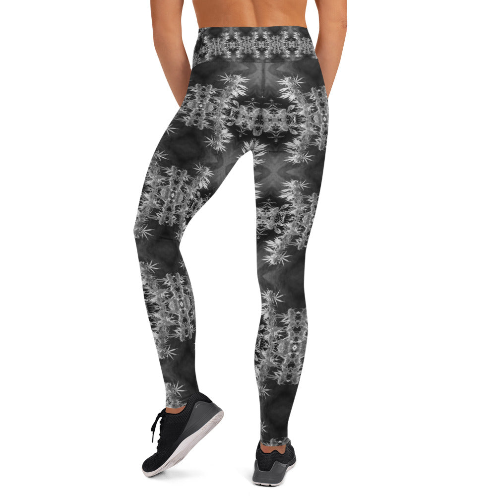 Women's High-Rise Yoga Leggings, Cannabis, Midnight