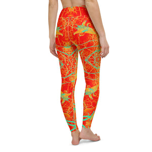 Women's High-Rise Yoga Leggings, Electric Lily