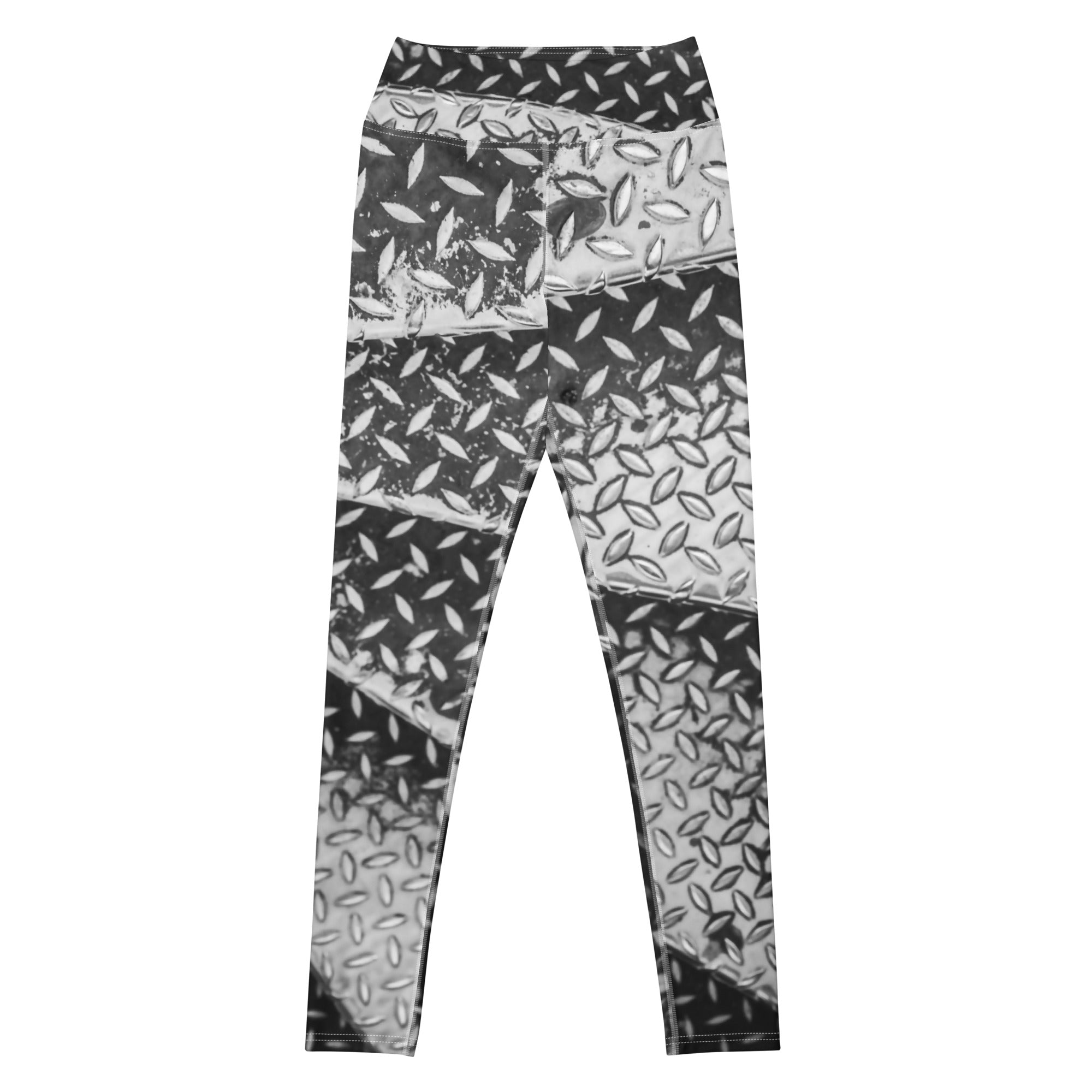 Women's High-Rise Yoga Leggings, Eiffel Tower Diamond Plate