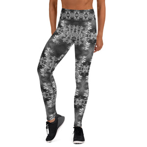 Women's High-Rise Yoga Leggings, Cannabis, Midnight