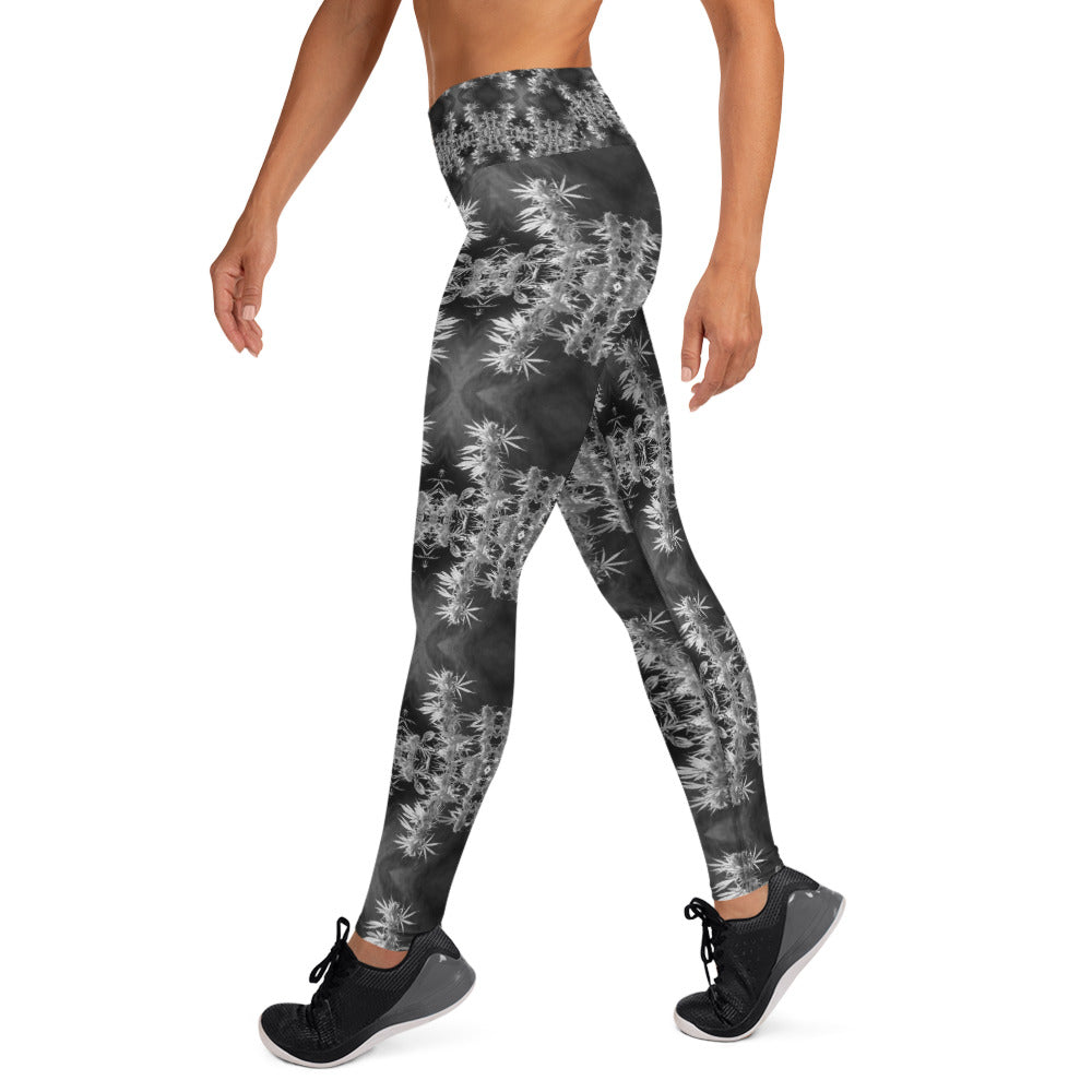 Women's High-Rise Yoga Leggings, Cannabis, Midnight