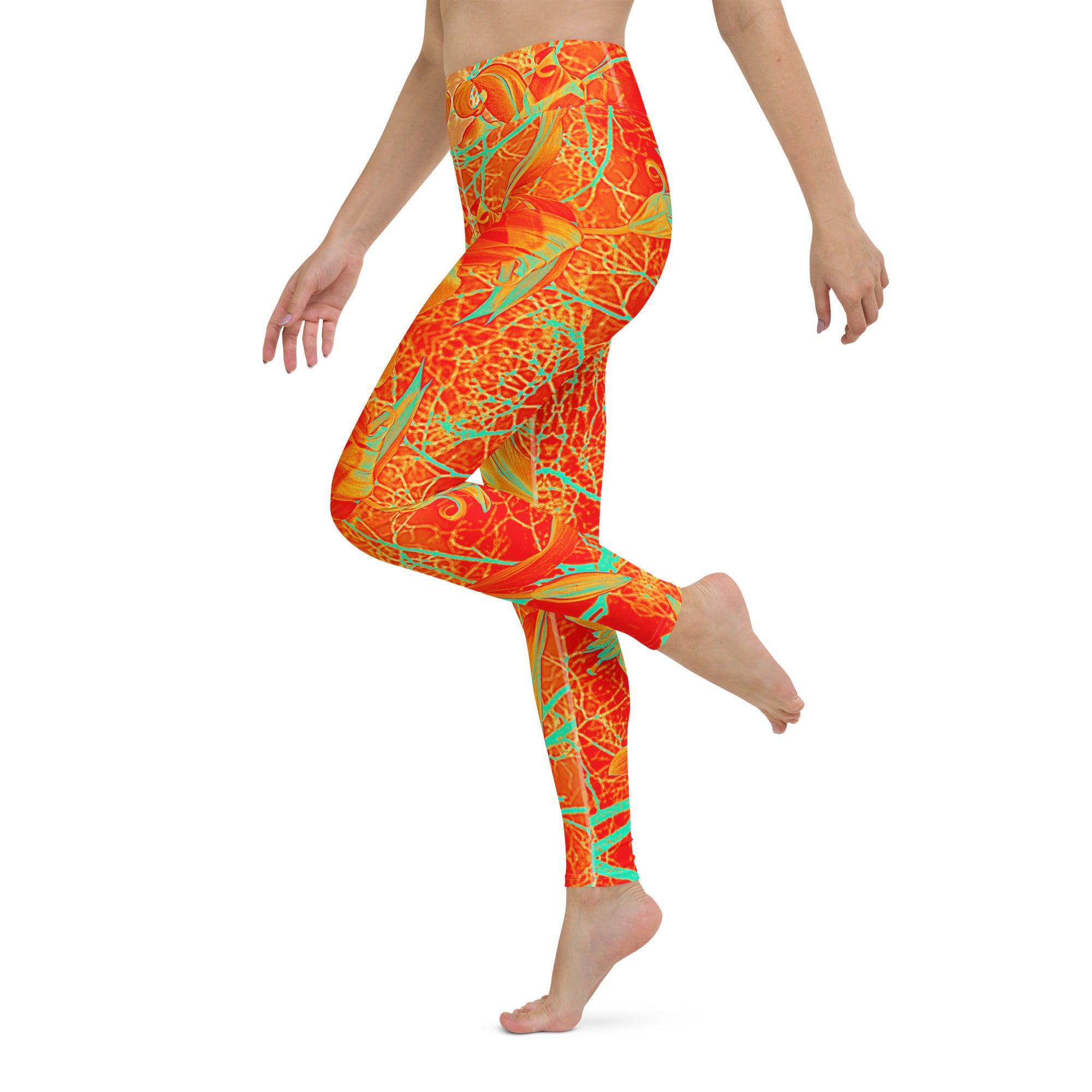 Women's High-Rise Yoga Leggings, Electric Lily