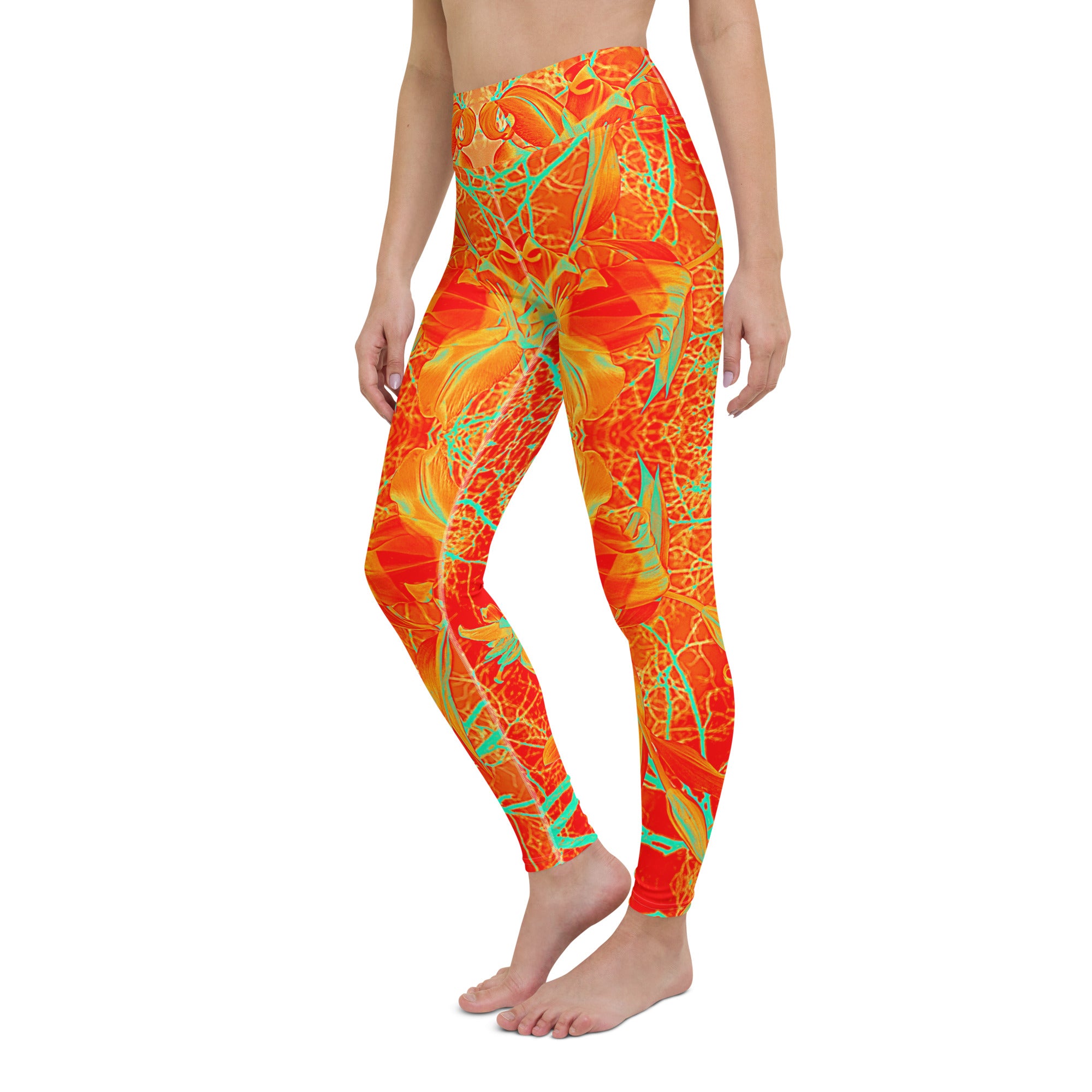 Women's High-Rise Yoga Leggings, Electric Lily