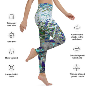 Women's High-Rise Yoga Leggings, Bright Liquid Jewel