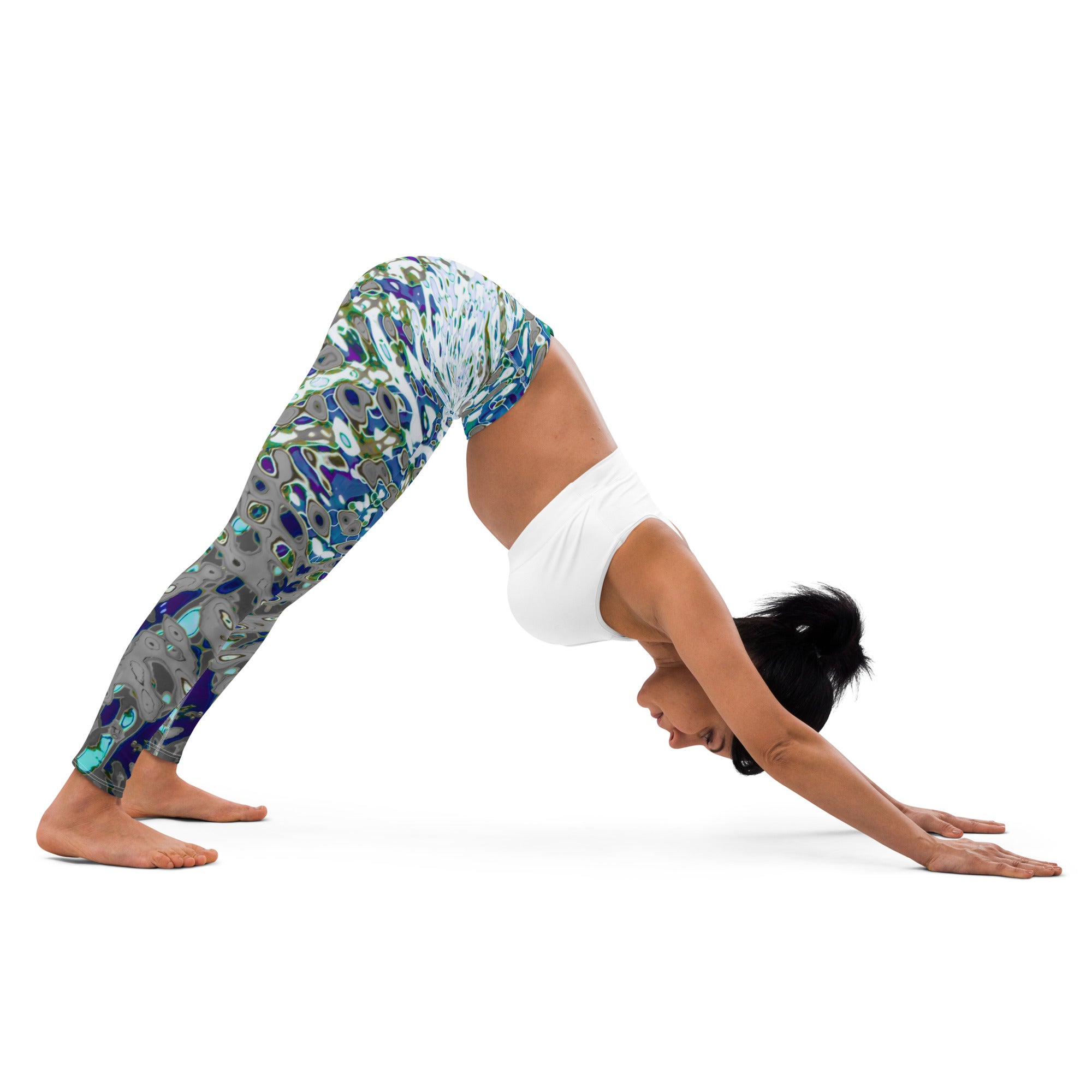 Women's High-Rise Yoga Leggings, Bright Liquid Jewel