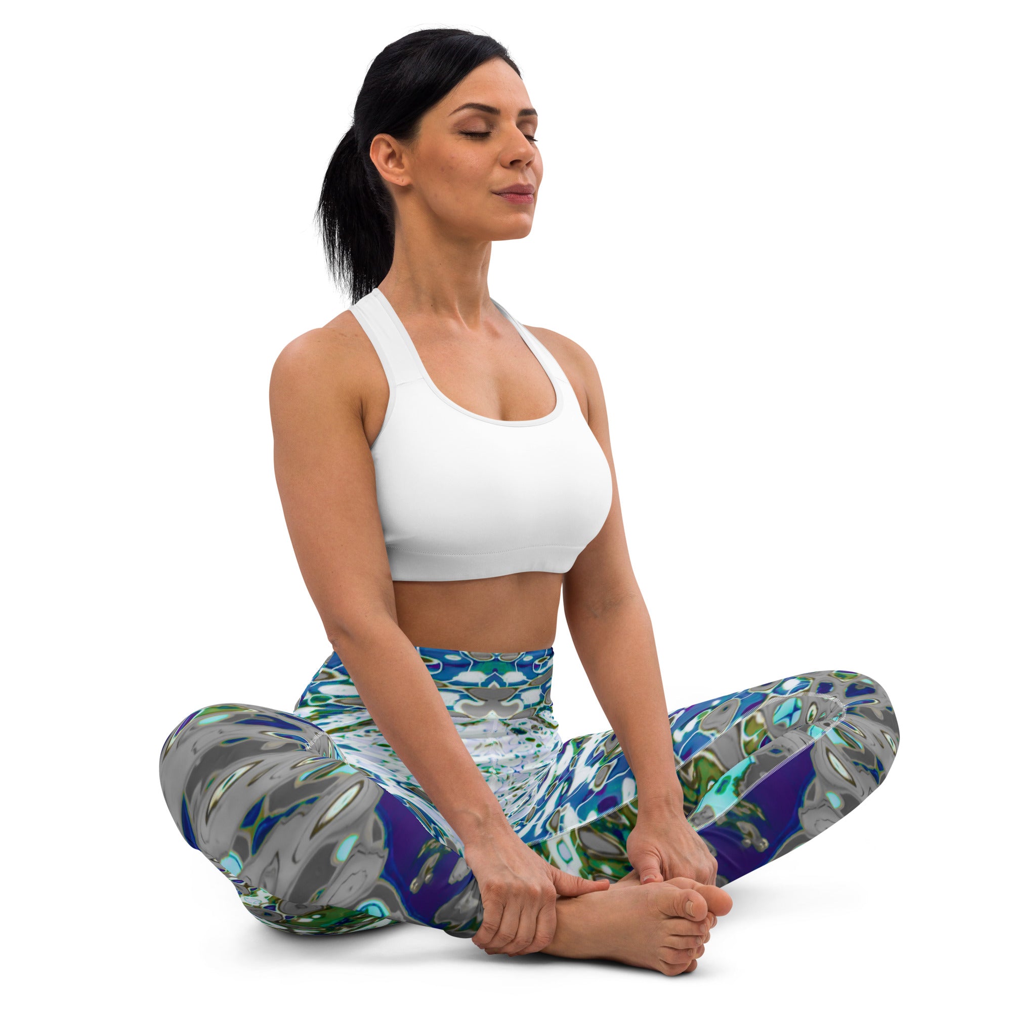 Women's High-Rise Yoga Leggings, Bright Liquid Jewel