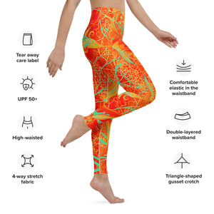 Women's High-Rise Yoga Leggings, Electric Lily