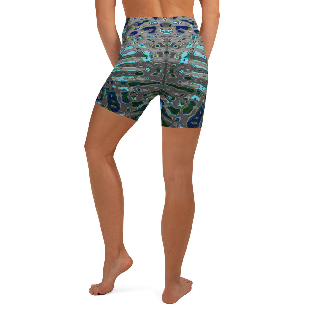 Women's High-Rise Yoga Shorts, Liquid Jewel