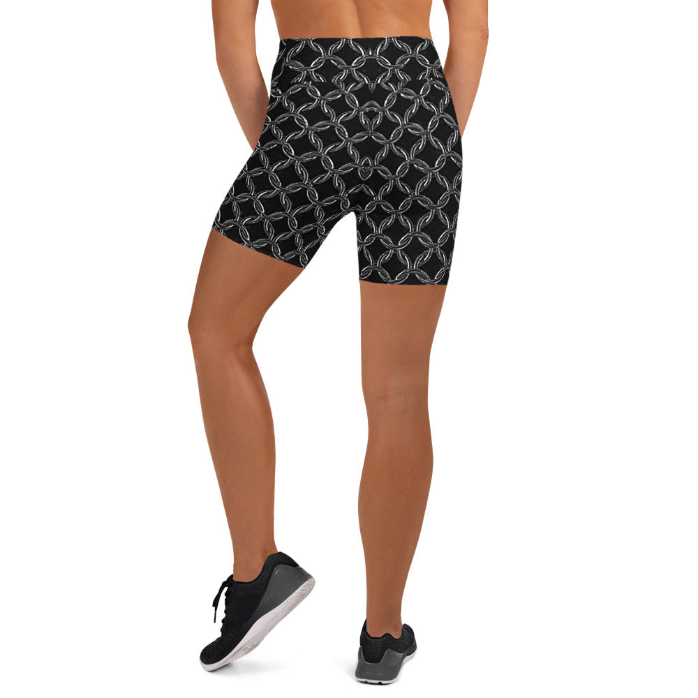 Women's High-Rise Yoga Shorts, Chainmaille