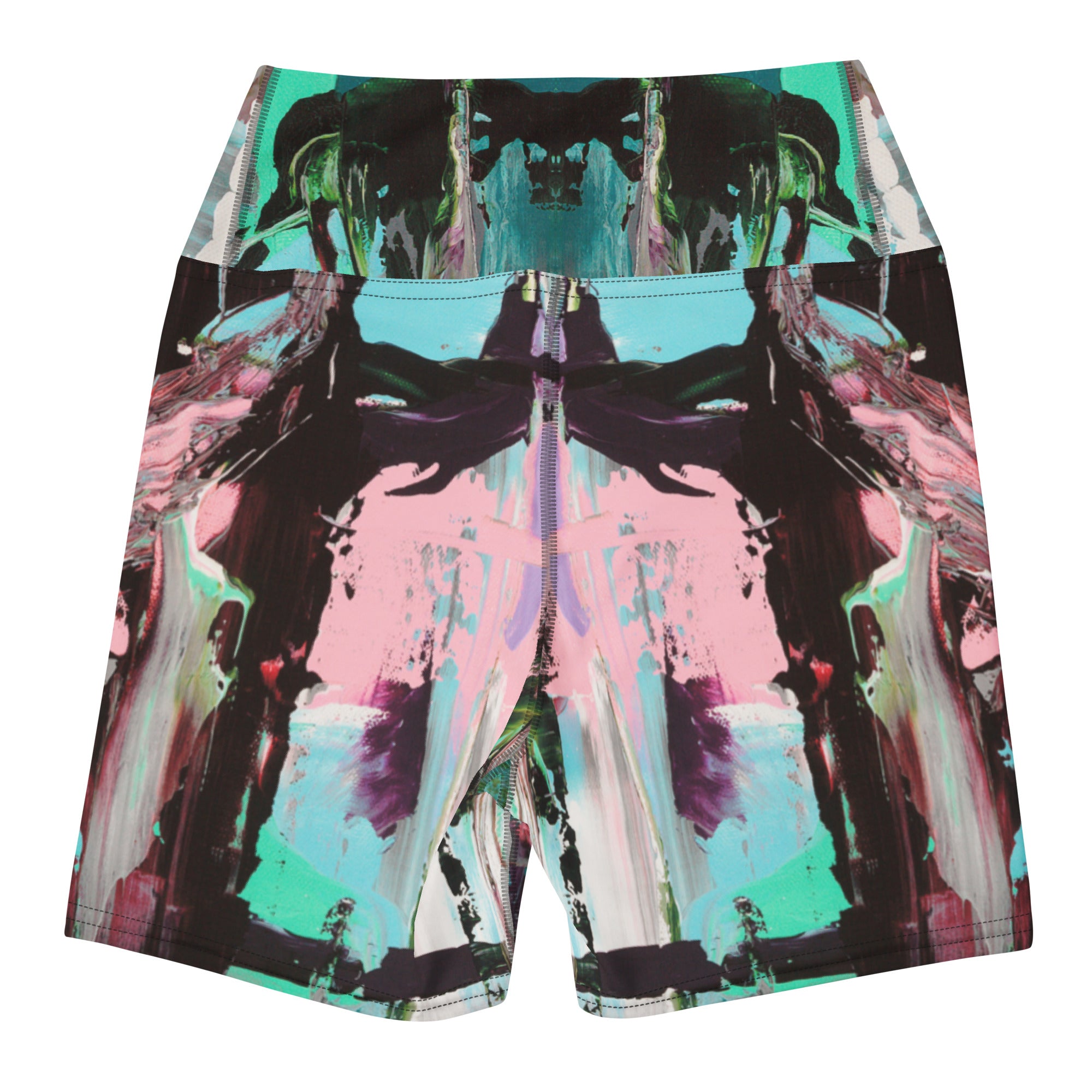 Women's High-Rise Yoga Shorts, Pink Dawn