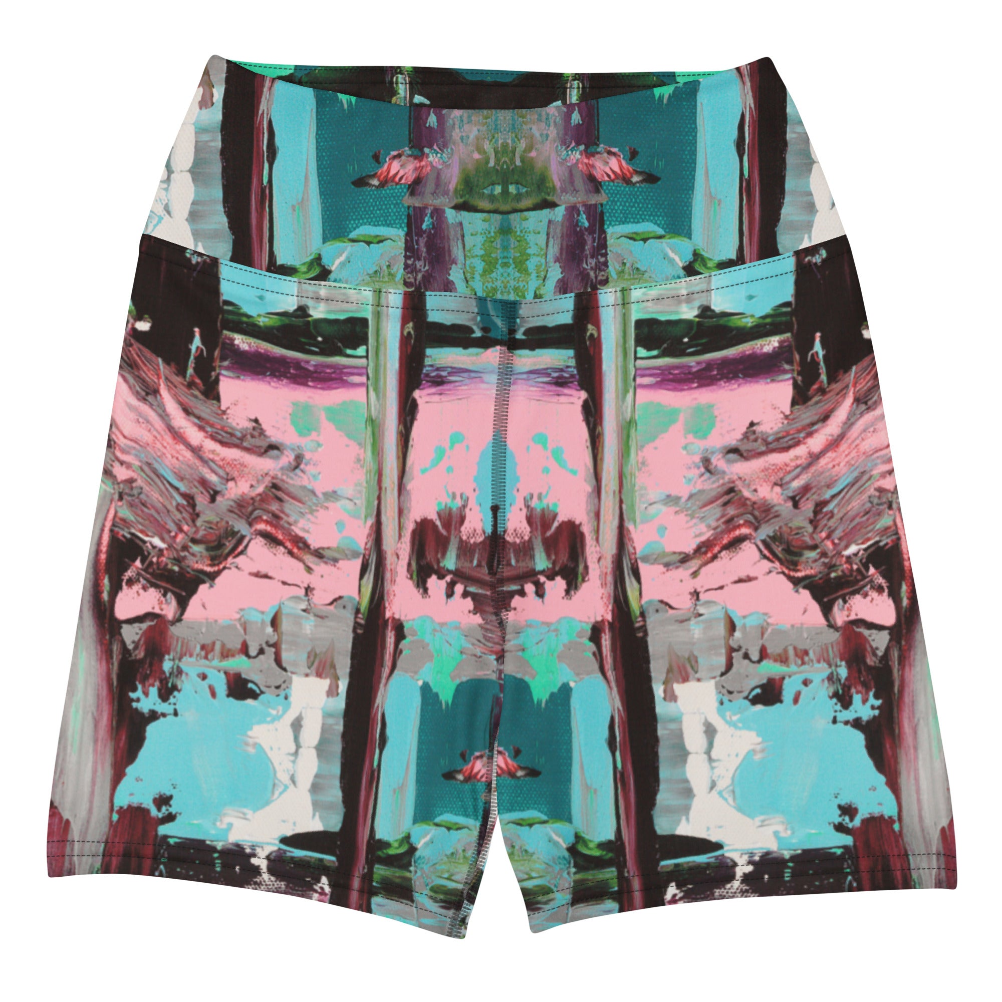 Women's High-Rise Yoga Shorts, Pink Dawn