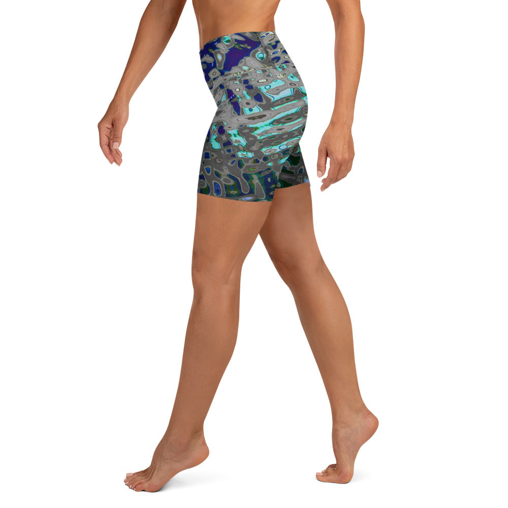 Women's High-Rise Yoga Shorts, Liquid Jewel
