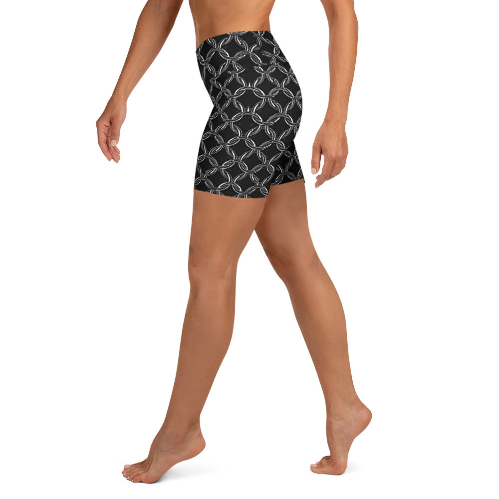 Women's High-Rise Yoga Shorts, Chainmaille