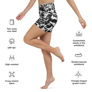 Women's High-Rise Yoga Shorts, Paris Birch Tree