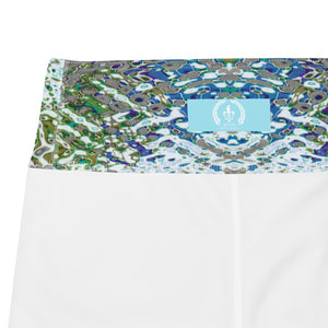 Women's High-Rise Yoga Shorts, Bright Liquid Jewel