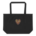 Large Organic Cotton Twill Tote Bag, Camouflage Heart