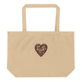 Large Organic Cotton Twill Tote Bag, Camouflage Heart
