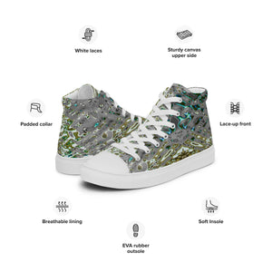 Men’s High-Top Canvas Shoes, Liquid Jewel