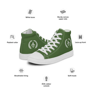 Men’s High-Top Canvas Shoes, Fern Green