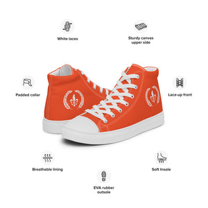 Men’s High-Top Canvas Shoes, Orange