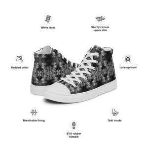 Men’s High-Top Canvas Shoes, Cannabis, Midnight