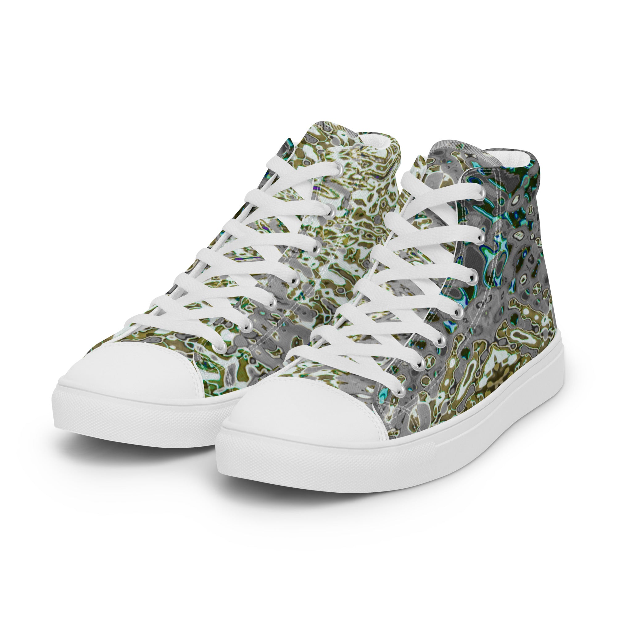 Men’s High-Top Canvas Shoes, Liquid Jewel