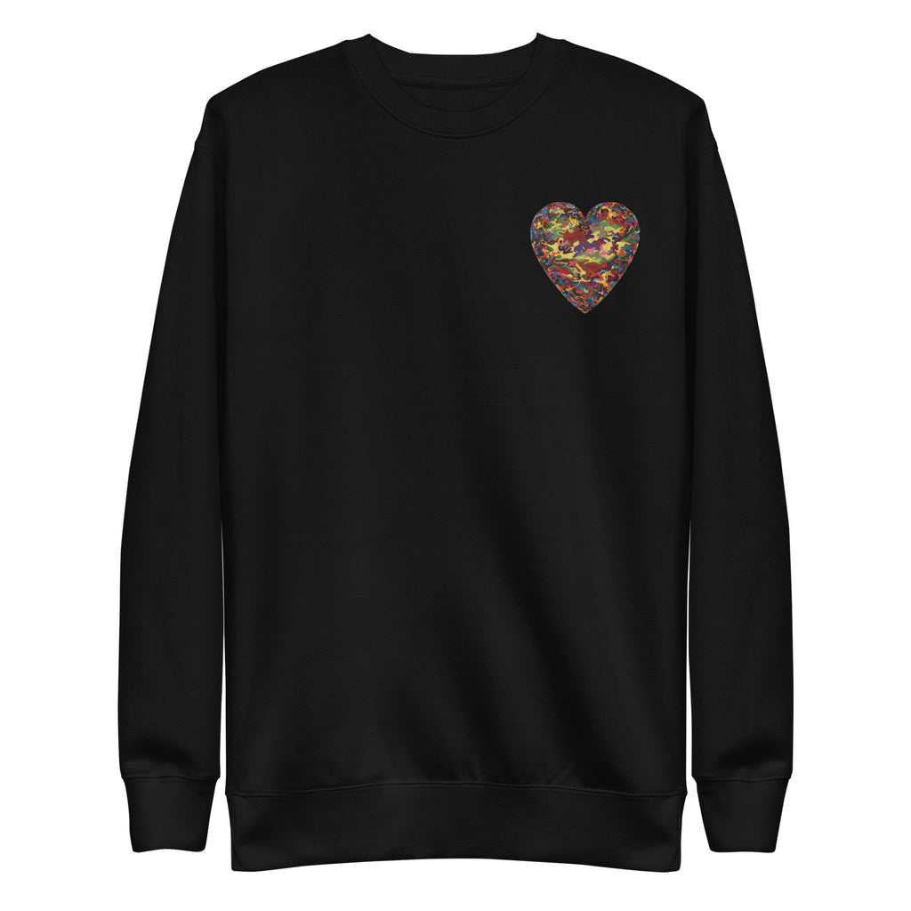 Premium Sweatshirt, Camouflage Heart