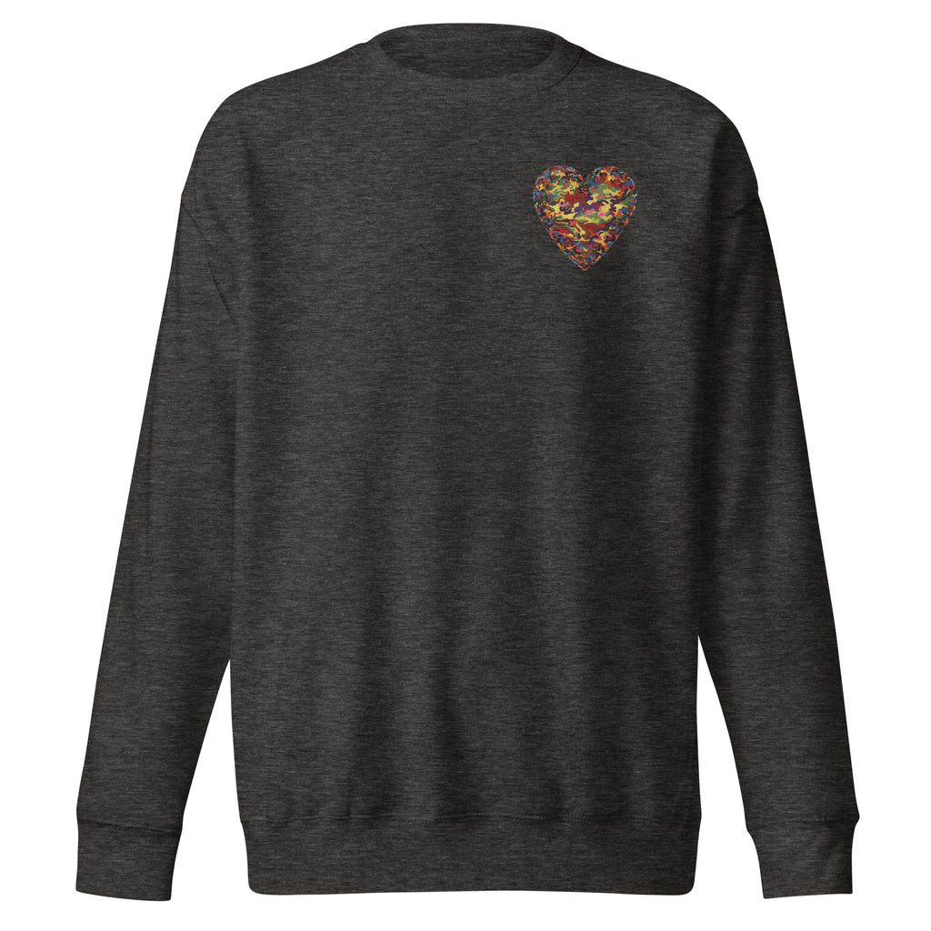 Premium Sweatshirt, Camouflage Heart